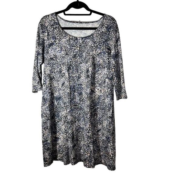 PureJill Women's Knit Casual A-Line Dress Taupe & Cream Petite Size M - Picture 3 of 10